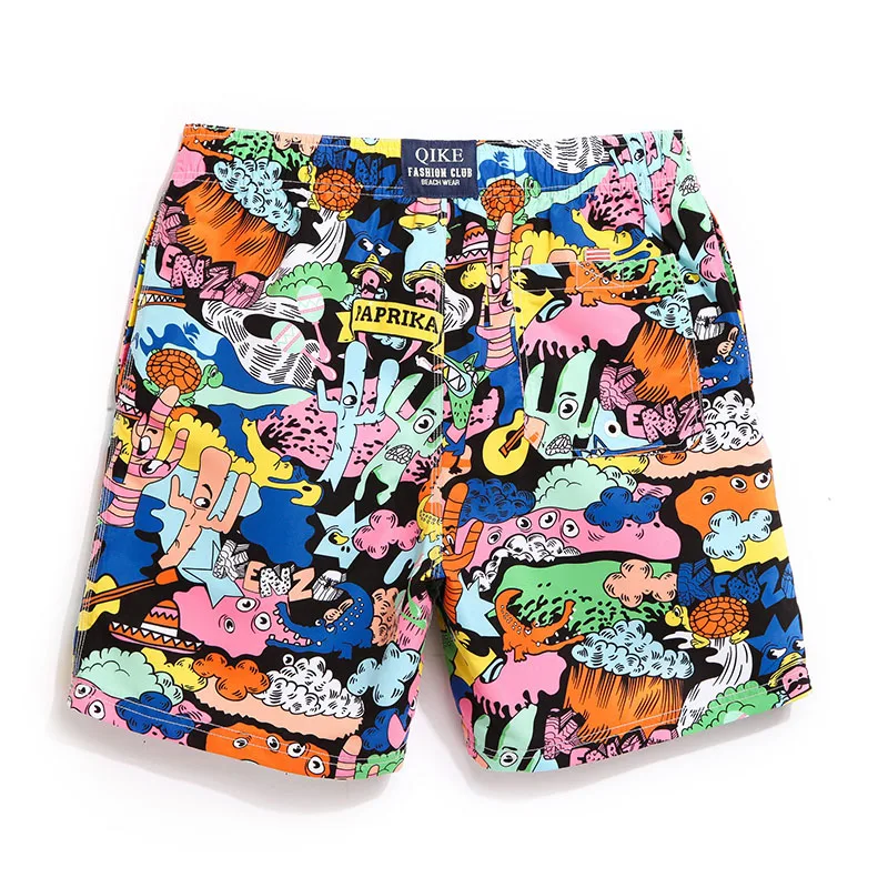 QIKE Brand High Quality Men Beach Boardshorts Swimwear Swimsuits Man Active Boxers Trunks Quick Dry Mens Jogger Bermudas Cargos