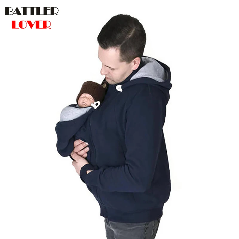 Spring Autumn Kangaroo Baby Carrier Dad Hoody Hoodies Sweatshirt For Father Babywearing Jacket Multifunctional Kangaroo Clothes
