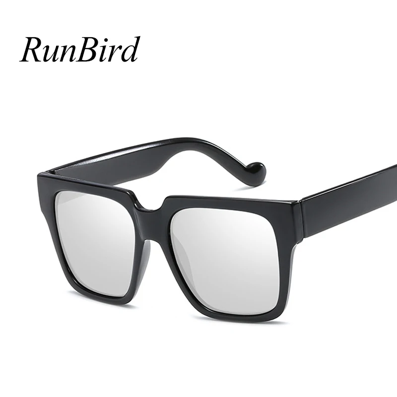 Женские винтажные солнцезащитные очки RunBird большие квадратные черные с
