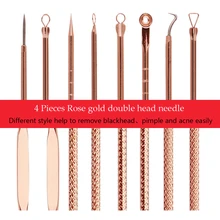 LANBENA 4 шт., инструмент для удаления угрей и угрей, инструмент для удаления угрей и угрей, ложка для лица