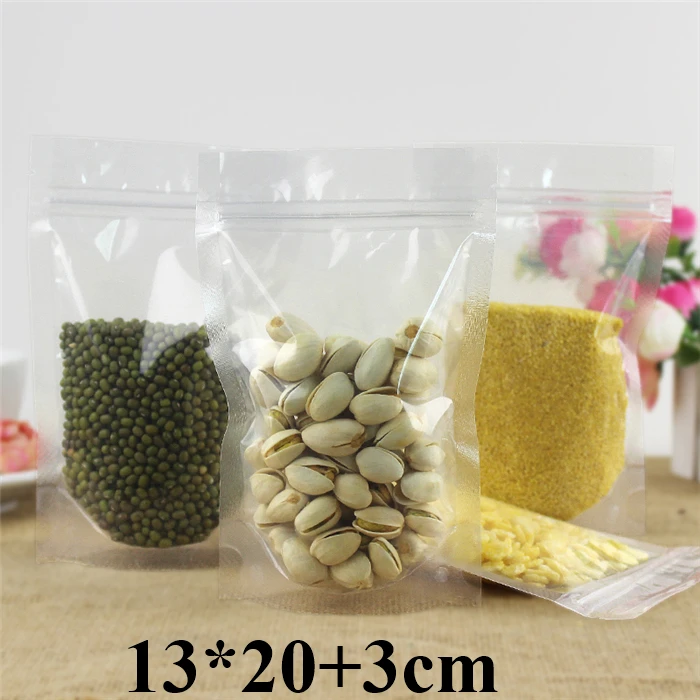 Buy plastic stand up bag transparent zip lock nuts