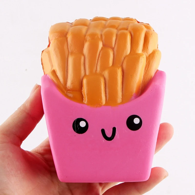 French Fries Squish-N-Squeez'em Slow Rising Stress Relief Toy Keychain 