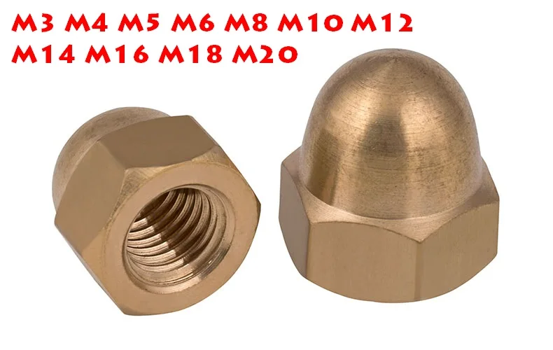 DIN1587 ROHS Quality Acorn Nuts M3 M4 M5 M6 M8 M10 M12 M14 M16 M18 M20 Copper Bronze Brass Cap