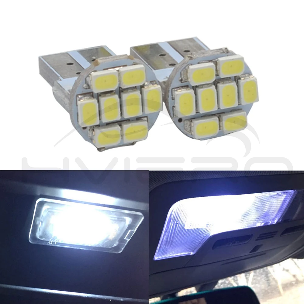 10X Белый T10 W5W 194 168 9smd 1206 3020 9 светодиодный Автомобильный светодиодный авто мобильный габаритный фонарь интерьерные лампы запасное освещение 12 В постоянного тока - Испускаемый цвет: 8SMD