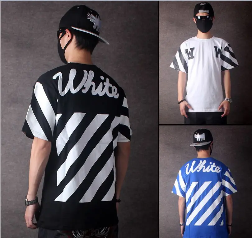 2016オフホワイトヒップホップ特大tシャツメンズ夏kpop camisetas hombre男ファッションtシャツオムブランド服
