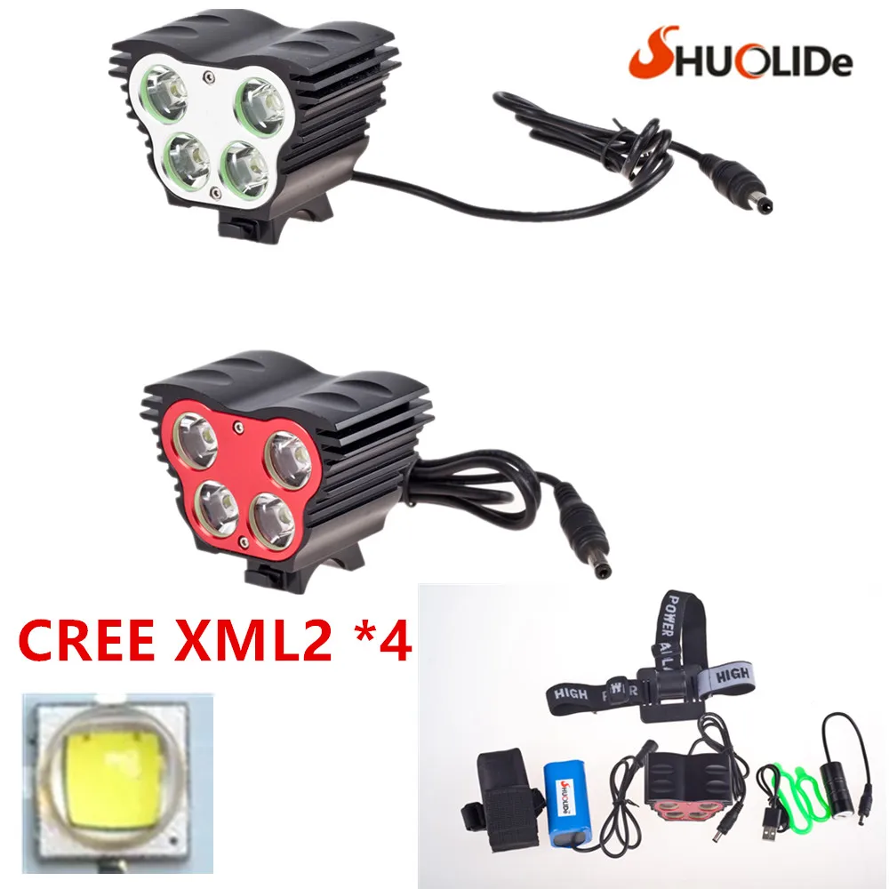 New3500 люмен 4* CREE xml2 T6 Велосипедные фары велосипед света Велосипедные фары светодиодный фонарик налобный фонарь+ 8.4 В Зарядное устройство+ 8000 мАч Батарея
