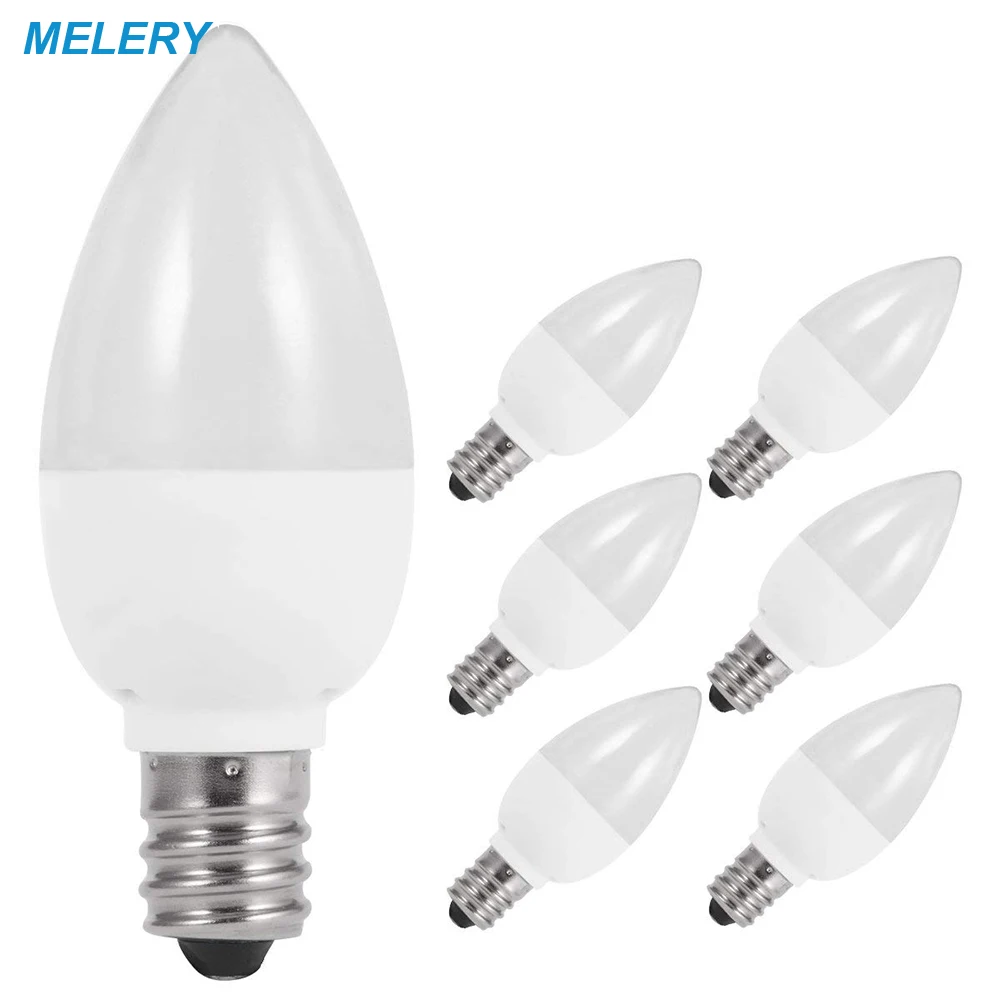 

Small Night Light Bulbs Candelabra LED Soft White 3000K 1W E12 LED Lamp 1Chandelier for Sleeping Halloween Salt Lamp-6PACK