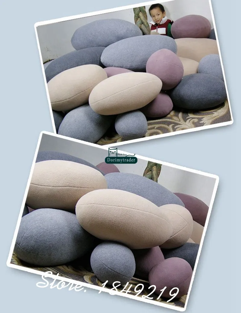 Dorimytrader Fashion DIY Cobblestone Cushion Pillow Roon Decoration Emulational Stone Shape Children Play Toy DY61089(10)