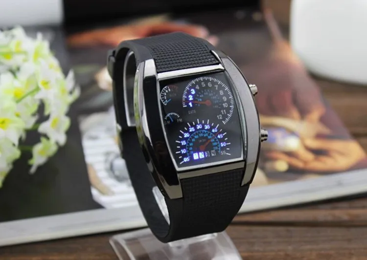 Светодиодный часы мужские модные горячая распродажа 7 цветов силиконовый измеритель циферблат спортивные цифровые Роскошные дизайнерские часы relogio masculino