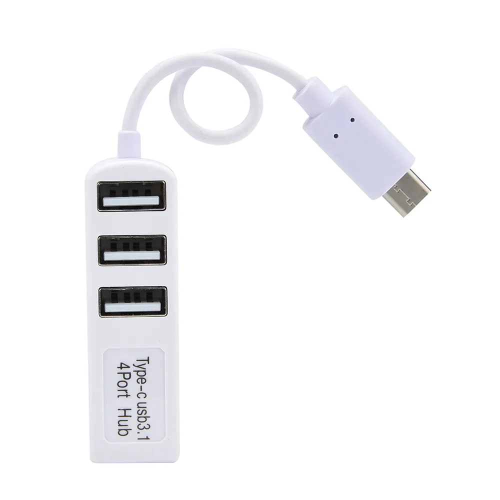 

Type-C To 4-Port USB 3.0 Hub USB 3.1 Adapter For PC Apple Macbook White*95