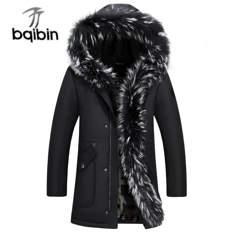 2018 г. зимняя Толстая теплая куртка-пуховик, повседневное X-Long, белое пуховое пальто с капюшоном, натуральный енот-35 градусов, верхняя одежда