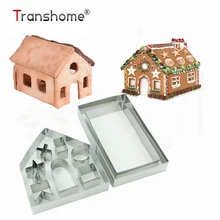 Transhome 10 шт. рождественский дом 3D из нержавеющей стали сценария пряников печенья резак набор печенья плесень помадка торт формы