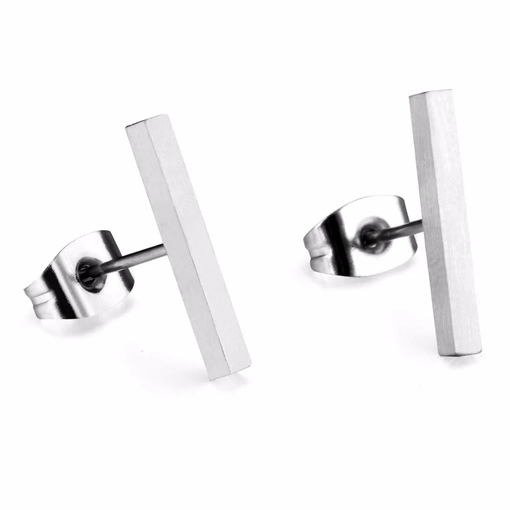 Новая геометрическая форма Серебряный цвет чистые титановые серьги-гвоздики для женщин и мужчин модные ювелирные аксессуары