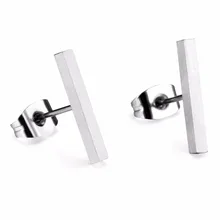 Новая геометрическая форма Серебряный цвет чистые титановые серьги-гвоздики для женщин и мужчин модные ювелирные аксессуары