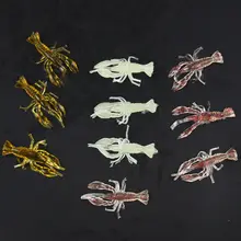 10 шт. световой мягкие приманки 5см 1.77 г прозрачные креветки приманки искусственные приманки песка серебристые рыбалка воблер воблеры XX03