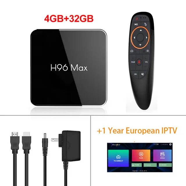 Android ТВ коробка H96 MAX X2, 4 Гб оперативной памяти, 32 Гб встроенной памяти, 64 GB Android 8,1 2,4/5,8G WI-FI 4 K H.265 1080 P BT 4,1 голос Управление Декодер каналов кабельного телевидения IP ТВ h96 max - Цвет: 4gb 32gb 1year iptv