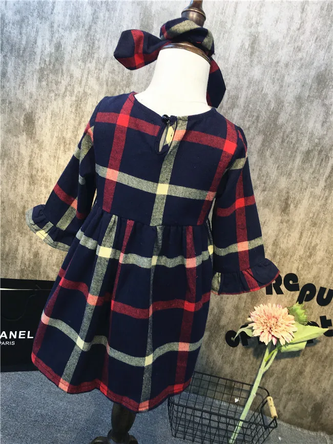 

Lolita style plaid girls clothes 8 years fashion 2017 autumn kids clothes for girls princess dress children party dance costume