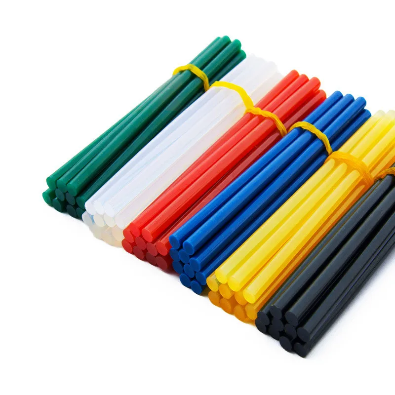 

Hot Selling 7mm*150mm Hot Melt Glue Sticks For Glue Gun Craft Phone Case Album Repair Accessories Adhesive Stick Color 10pcs/lot