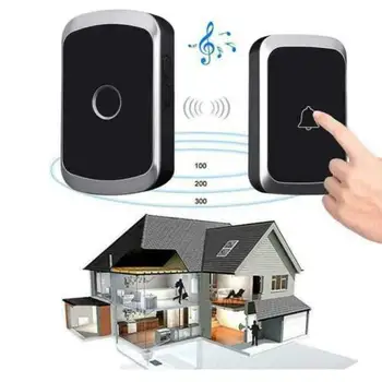 

Home Security Wireless Doorbell Waterproof AC 100-240V 300M Range Door Bell Kit 3C20