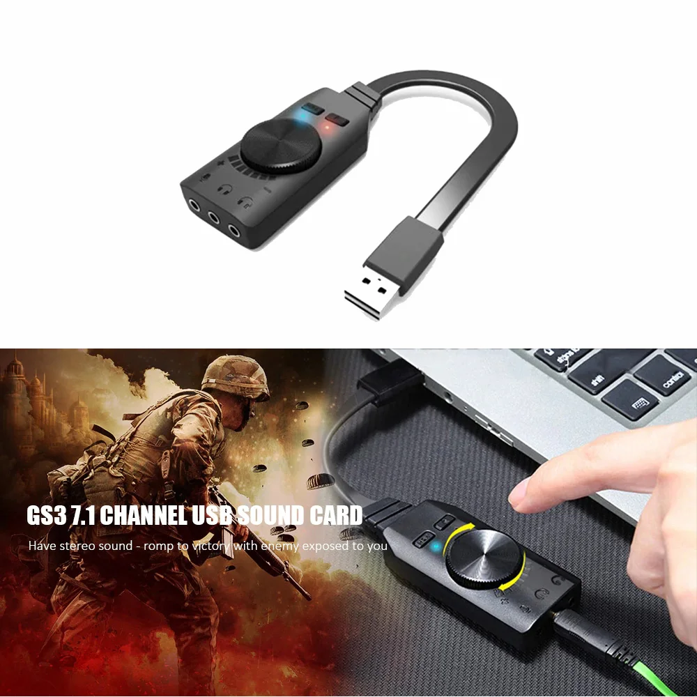 USB звуковая карта внешняя аудиокарта 3,5 мм usb-адаптер для наушников аудио интерфейс для компьютера звуковая карта