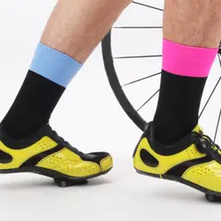 1 пара профессиональные велосипедные носки унисекс Смешанные Цвет Road велосипедные носки открытый гоночный велосипед сжатия носки для
