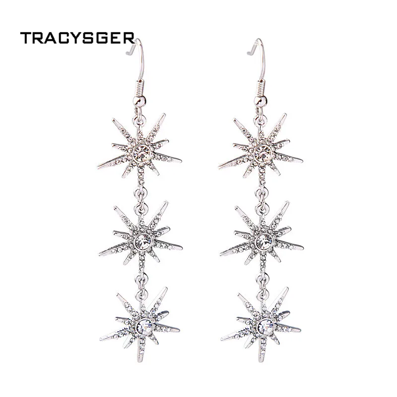 AB ed01533c/TRACYSGER/темперамент Джокер звезды Снежинка длинные серьги с подвесками|long