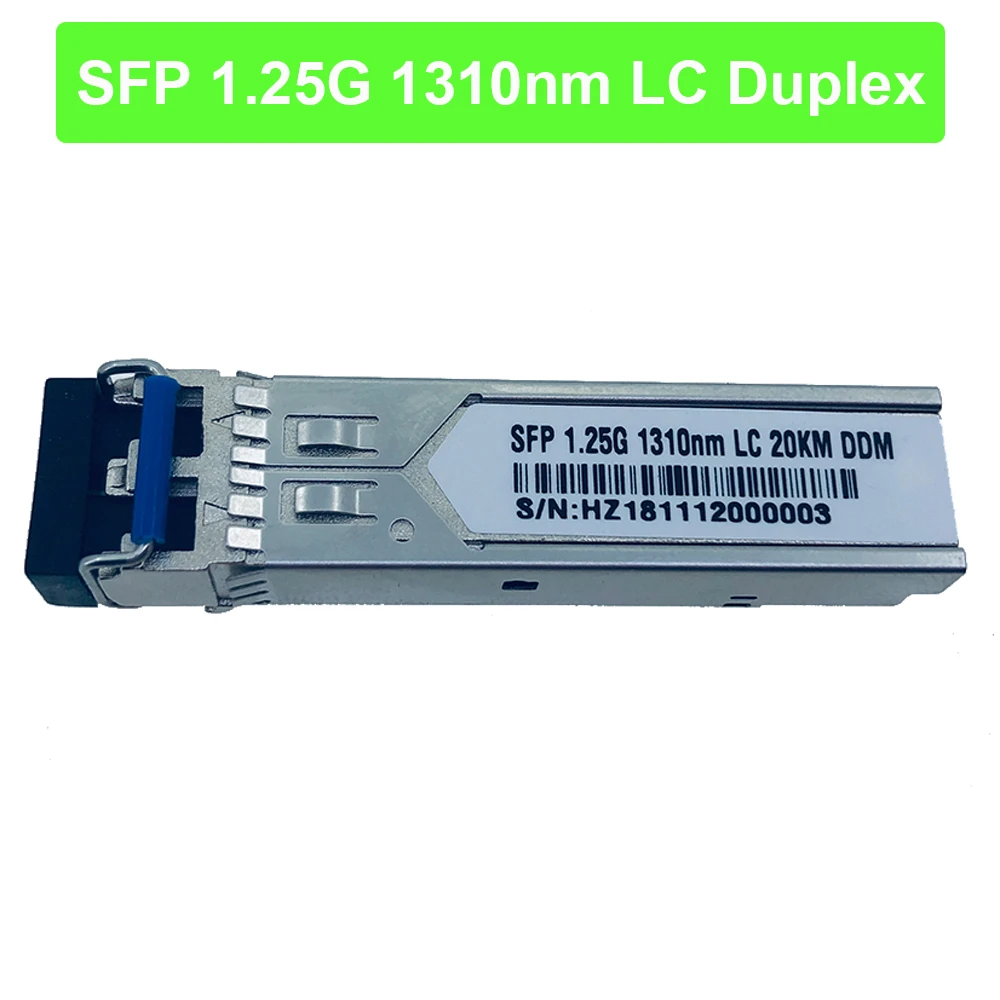 

1.25GbPS/s 20km LC 1310nm fiber sfp hot pluggable module DDM 20km SFP Module LC switch Compatible gigabit ethernet sfp modules