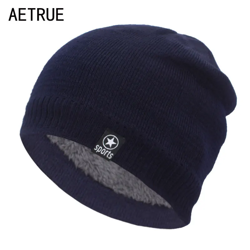 

AETRUE Winter Knitted Hats For Men Women Skullies Beanies Male Mask Gorras Bonnet Warm Soft Ski Winter Hats For Men Beanie Hat