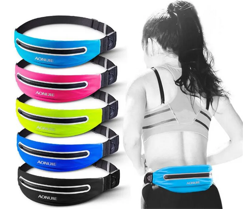AONIJIE Waterproof Sports Waist Bag Outdoor Running Waist Pocket Fanny Pack Cycling Hip Bag For Hiking Running Marathon