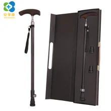 ANXIAOKANG Высококачественная подарочная коробка костыли Сверхлегкий углеродное волокно деревянная Т-образная ручка трость для пожилых людей с двумя тростниковыми крышками для ног