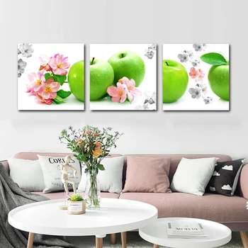 

Wall Art Canvas Painting Green Apple Picture Modern Kitchen Poster and Prints Home Canvas Print Wall Pictures for Living Room