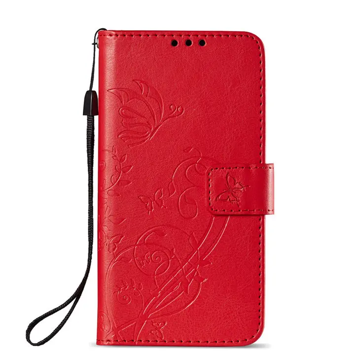 Big Red Чехол для huawei P Smart Коврики 10 Pro P9 Lite Mini P8 Enjoy 7 фотоаппаратов моментальной печати 7 s роскошный чехол-портмоне в ретро-стиле с бабочкой-бумажник с отделением для карт с карманами и симпатичными крышка E03Z - Цвет: Big Red