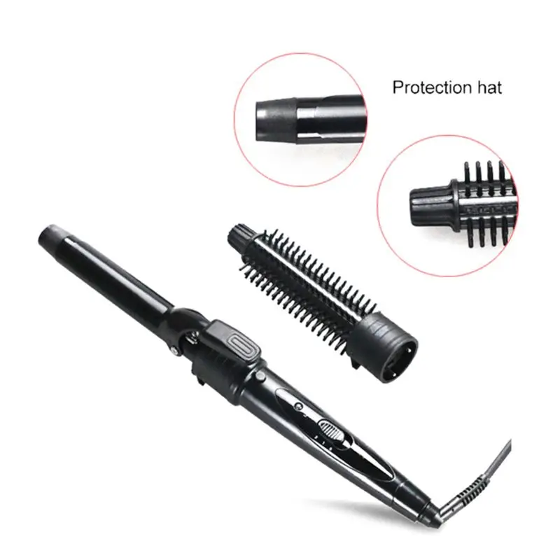 

Interchangeable Ceramic Hair Curler Iron Set Professional Curling 5 in 1 Wand Straightening Brush Tourmaline Barrel Dual Voltage