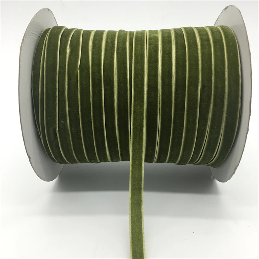 

5yards/lot 3/8" 10mm Army green Soft Comfortable Velvet Ribbon Headband Clips Bow Wedding Christmas Decoration