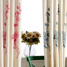 Хлопок и лен вышитые шторы, спальня плотные шторы гостиная, два варианта цвета