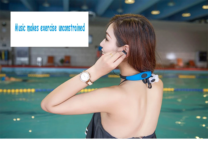 Водонепроницаемый 4G/8 GB Спортивный MP3 музыкальный плеер шейный стерео наушники Sweatproof Аудио гарнитура с FM для дайвинга плавания