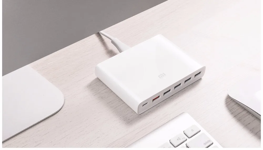 Оригинальное зарядное устройство Xiaomi USB-C, 60 Вт, выходное зарядное устройство type-C, 6 usb-портов, QC 3,0, быстрая зарядка, 18 Вт, x2+ 24 Вт(5 В = a макс.), для смартфона, планшета