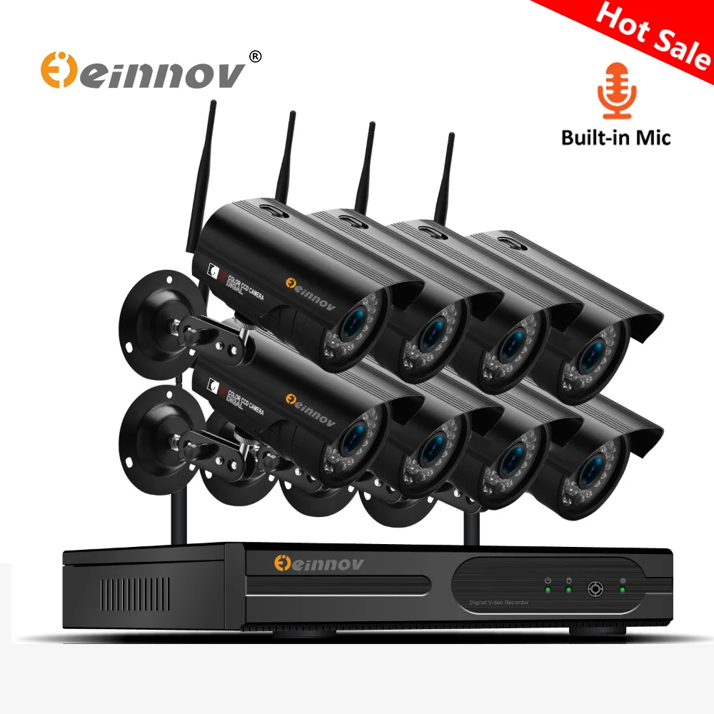Einnov 8CH домашняя беспроводная камера безопасности 1080P HD CCTV 2MP наружная NVR Wifi