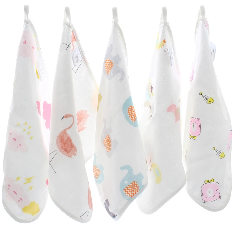  5 Pcs Baby Bath Towel Set For Newborns Cotton Muslin Bamboo Fiber Terry Kids Square Handkerchief Ch