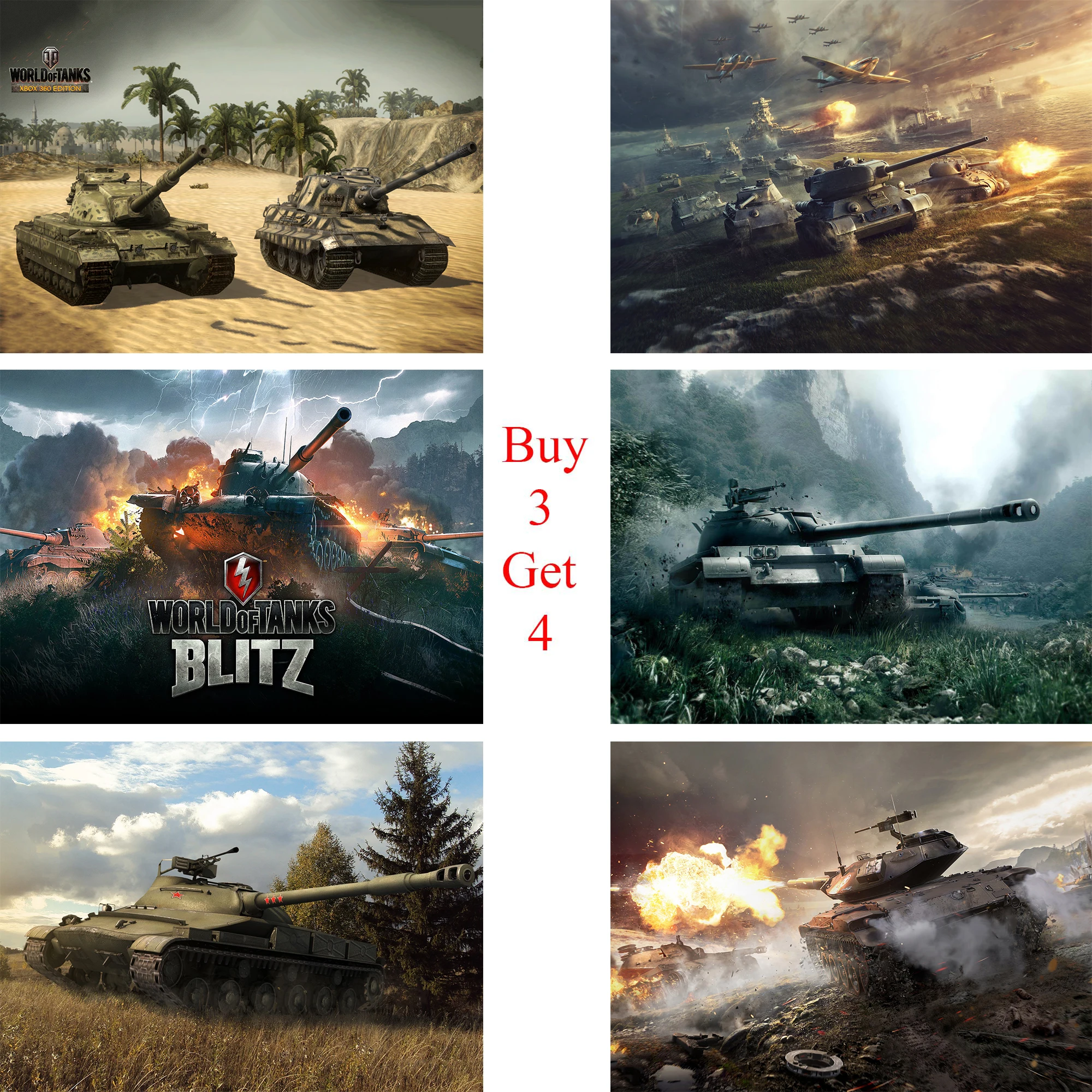 

World of Tanks Posters Game Wall Stickers White Coated Paper Prints High Definition Livingroom Bedroom Bar Home Art Brand