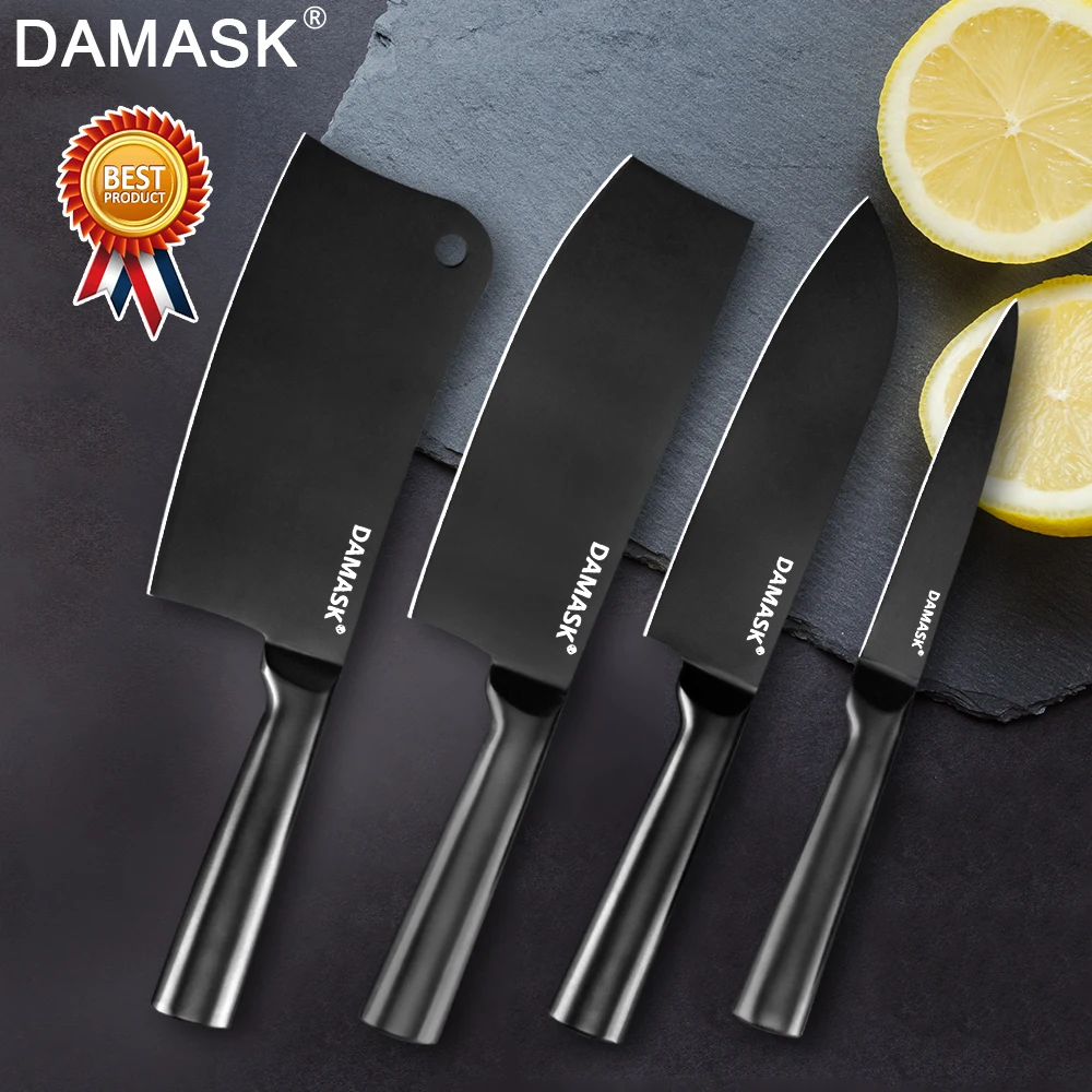 

Damask 4Cr14mov Stainless Steel Knife Santoku Chopping Nakiri Utility Chef Kitchen Knife Multi-functional Cooking Accessories