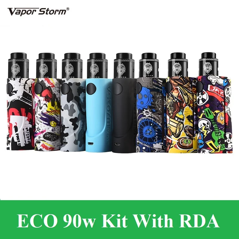 

Vapor Storm ECO 90w E-Cigarette Vaper 18650 Battery Vape Mod With 24mm RDA Atomizer Vaporizer Electronic Cigarette Kit
