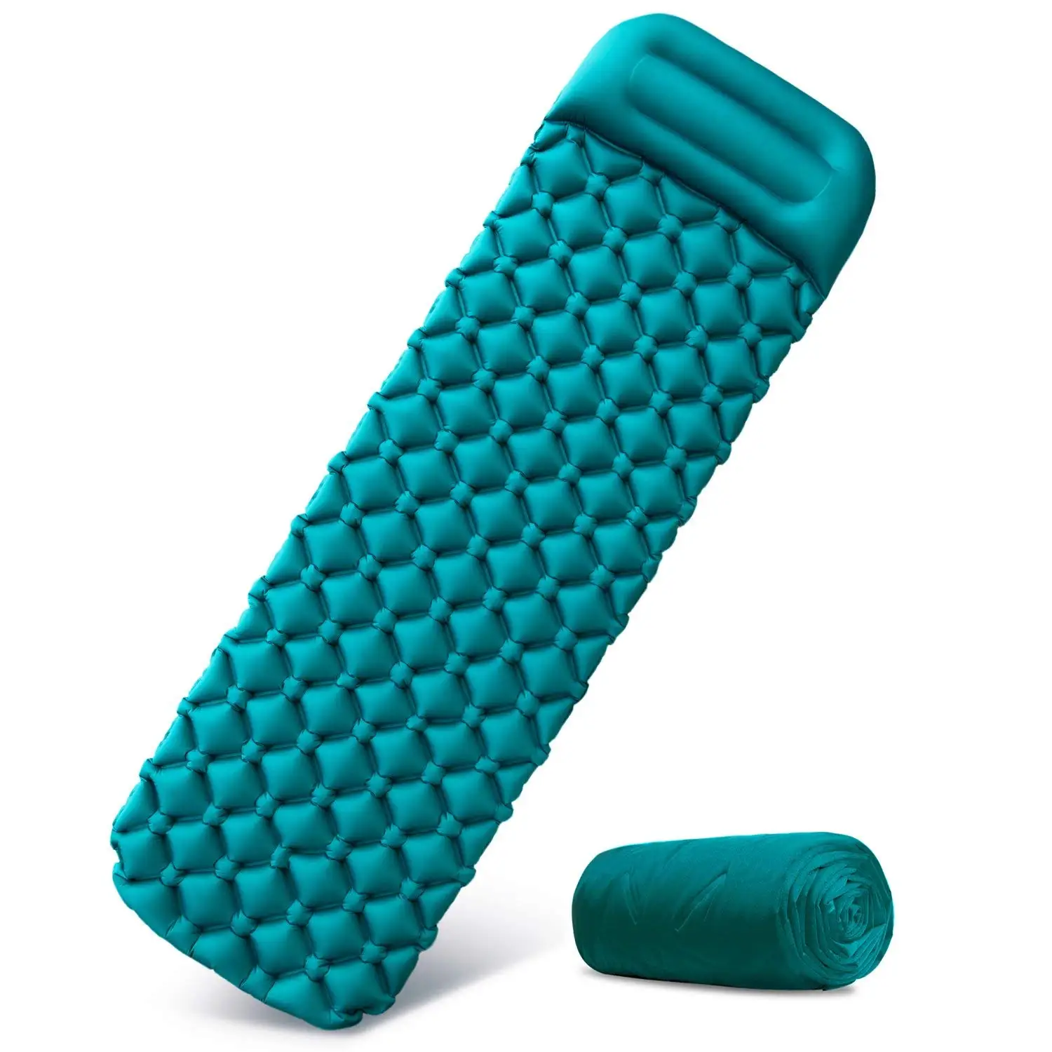 

Outdoor Inflatable Cushion Sleeping Bag Mat Fast Filling Air Moistureproof Camping Mat With Pillow Sleeping Pad