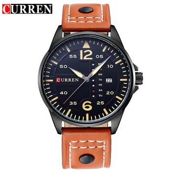 

CURREN Luxury Brand Date Japan Movt Men Quartz Casual Watch Army Military Sports Watch Men Watches Male Leather Clock 2016