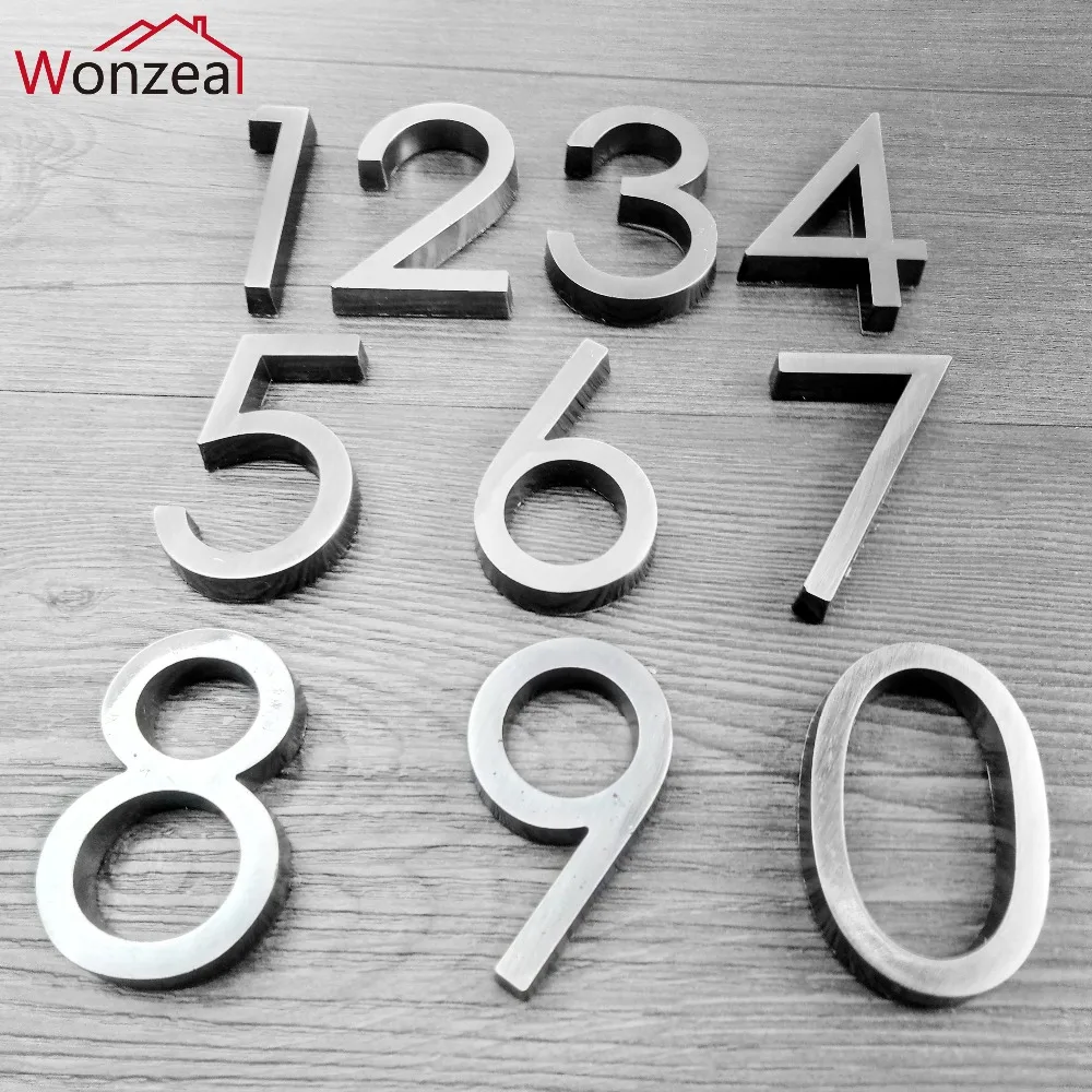 

58mm 0123456789 Modern Door Number Plaque Door Plate Number House Number Hotel Door Address Digits Sticker Sign ABS plastic