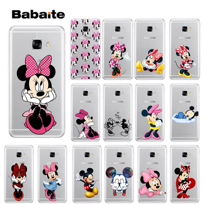 

Babaite Cute Minnie Mickey love TPU Soft Silicone Phone Case Cover for Samsung S5 S6 edge plus S7 edge S8 Plus S9 Plus