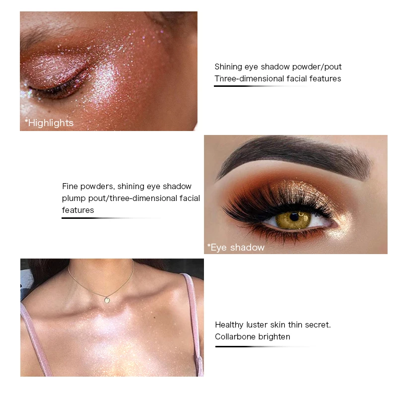 Pudaier Shimmer highlighter пудра палитра контурирующий лицо макияж Хайлайтер для лица Хайлайтер с эффектом загара осветляет кожу 8 цветов