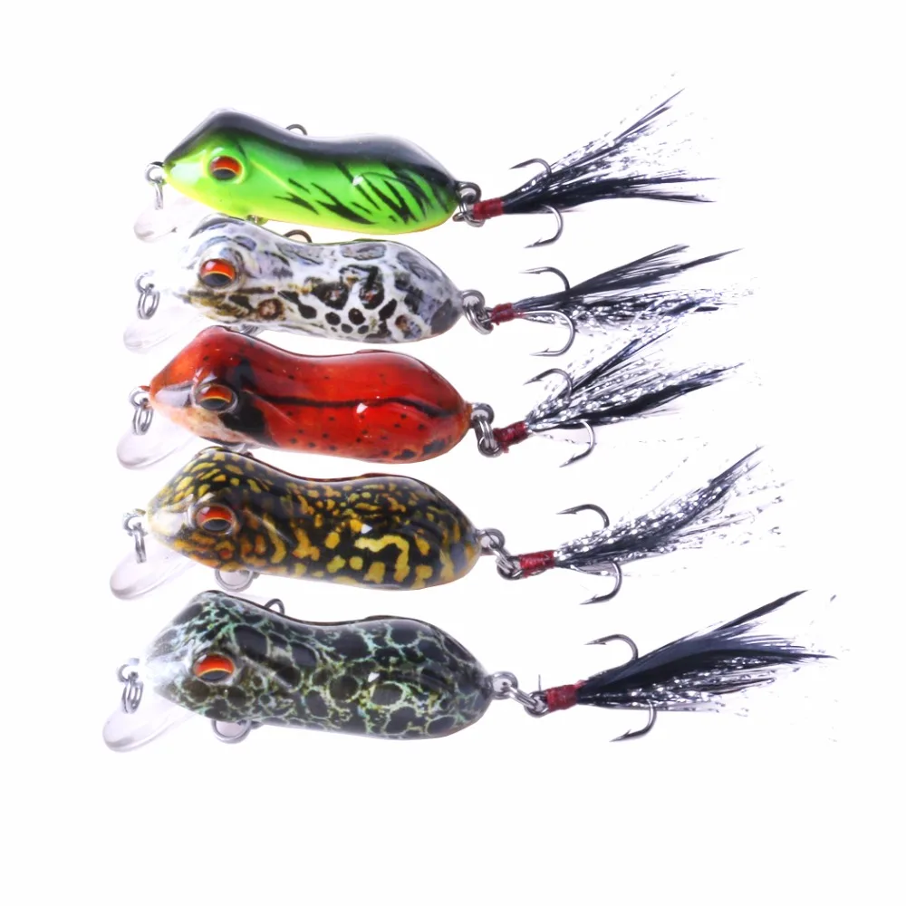 5Pcs Frog Fishing Lure 5CM 6G Artificial Hard Baits Topwater Lure
