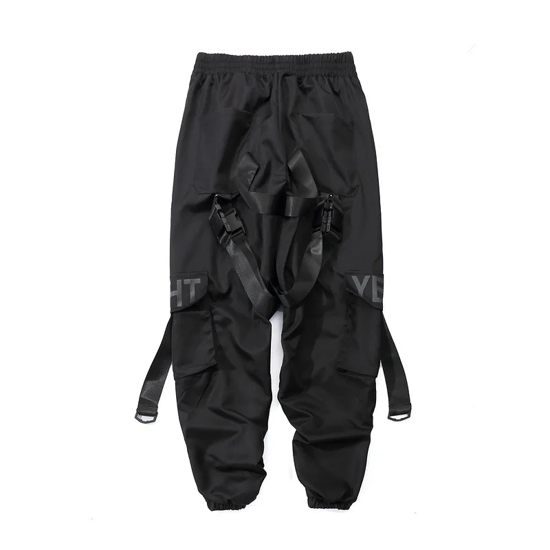 Мульти пряжки ленты карманы штаны для бега карго шаровары уличная мужские осенние хип хоп повседневные спортивные брюки мужские штаны брюки