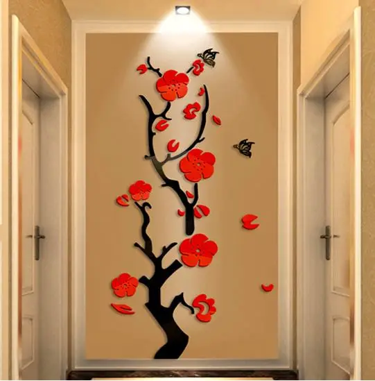 

Plum blossom tree acrylic 3 d wall stickers sitting room sofa TV setting, household adornment wall stickers